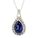 10k White Gold Created Ceylon Sapphire and Diamond-Accent Pendant, 18"
