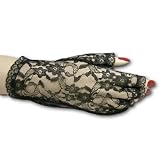 Half Finger Wrist Length Lace Gloves Available in Assorted Colors