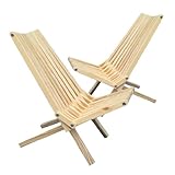 GloDea X36P1NS2 Lounge Chair, Natural, Set of 2