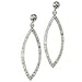 Pointy Oval Rhinestone Dangle Earrings