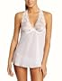 Cinema Etoile Women's Halter Chiffon Babydoll, White, X-Large