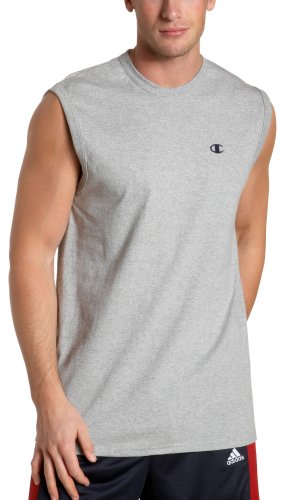 Champion Men's Jersey Muscle Tee,Oxford Gray,Medium