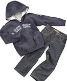 Little Boy Majestic Apparel Yankees Hoodie and Levis 569 Jeans