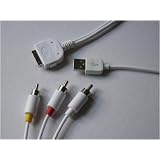 Composite Audio Video AV Cable with USB for Apple iPhone 3G, 1G, iPod Touch 1G, iPod Classic and iPod nano 2G, 3G, White (does not work with iphone 3G V2.1, iTouch 2G, Nano 4G, New Ipod classic 120G)