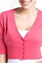 Pure Cotton V-Neck Cropped Cardigan [T38-5271-S]