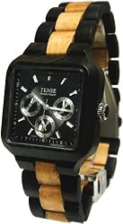 Tense Square Natural Walnut Wood Maple Wood Hypoallergentic Watch B7305WM-B