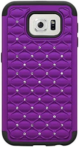 Cell-Pak Samsung Galaxy S6 Hybrid Spot Dazzle Case - Retail Packaging - Purple/Black