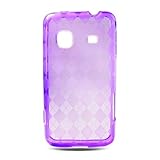 TPU Plaid Purple Silicone Skin Gel Cover Case For Samsung Galaxy Prevail M8 ....