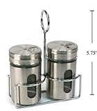 Salt & Pepper Shakers, Glass Window, with Rack