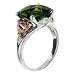 Sterling Silver Cushion Cut Faux Peridot Cz Right Hand Ring