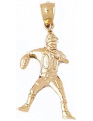 Dazzlers Solid 14k Gold Football Player Charm Pendant Available in three colors from jewelsberry (weights: 4.3 grams only)