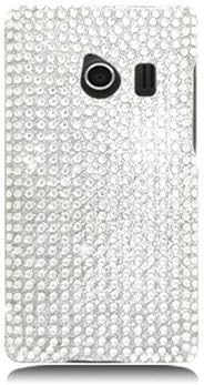 For Huawei Ascend Q/M660 FULL DIAMOND Case All Silver