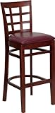 HERCULES™ Series Mahogany Finished Window Back Wooden Restaurant Bar Stoo ....