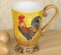 French Country Rooster Coffee Mug/Cup For Kitchen Decor