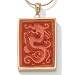 Red Jade 14k Dragon Pendant
