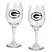 Green Bay Packers 2-Piece Wine Glass Set (Primary Logo)