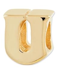 Reflection Beads Silver Gold Plated Letter U Block Alphabet Bead