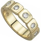 0.37 Ct. T.W. Round Brilliant Cut Diamonds, 14Kt. Yellow Gold. Men's Diamond Gallery Band