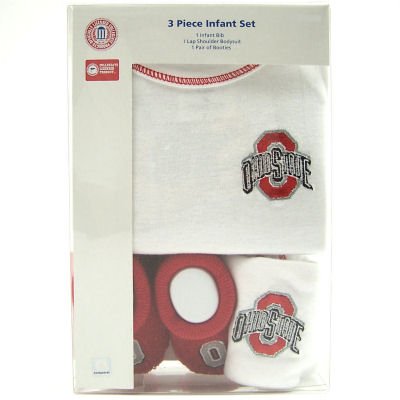 Buy OHIO STATE BUCKEYES ONESIE BIB BOOTIE BABY GIFT SET 3-6 MOS by Pine