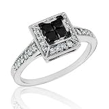 Diamond and Black Diamond Ring 1/2ctw