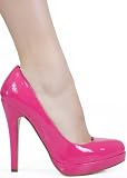 Sexy Hot Round Toe Fashion Pump Stiletto from Hot Fash Shoes - FIRE Fuchsia