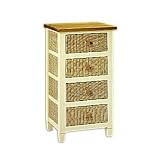Reformation Storage End Table Rattan Chest of 4 Basket Drawers Cane