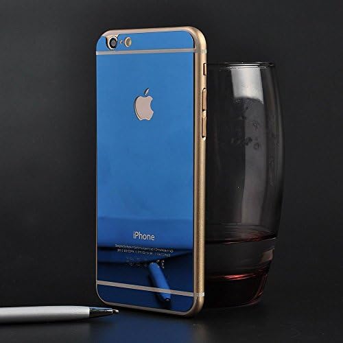 E-Citi Color Mirror Effect Front or Back Temper Glass Screen Protector for iPhone 5/5s/5c 6/6 Plus (Blue Back Protector for iPhone 6S Plus)