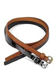 2 Pack Square Buckle Skinny Belts