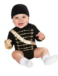 Michael Jackson Military Jacket Onesie Costume, Black, 6-12 Months