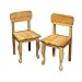 Pair Queen Anne Chairs-Natural