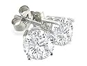 1.5 ctw Round Diamond Stud Earrings in 14K White Gold