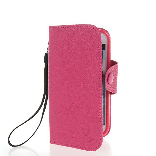 MOONCASE Slim Flip Wallet Card Pouch Leather Shell Case Cover For Samsung Galaxy Core I8260 I8262 Hotpink