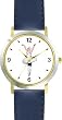White Ballerina - Ballet Dancer No.2 - WATCHBUDDY&reg; DELUXE TWO-TONE THEME WATCH - Arabic Numbers - Blue Leather Strap-Women's Size-Small