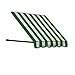 Awntech 6-Feet Santa Fe Twisted Rope Arm Window/Entry Awning, 31-Inch Height by 24-Inch Diameter, Forest Green/White