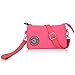 ZYSUN Womens Nylon Small Little Clutch Card Money Handbag Purse Wristlet Bag(605,red)