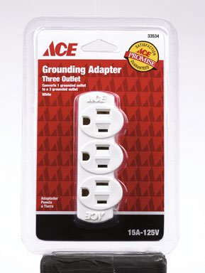 ACE THREE OUTLET GROUNDING ADAPTER