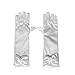 Greenmoe Girls Long Satin Finger Bowknot Formal Pageant Kids Gloves