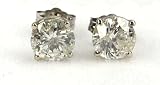14k White Gold, Round, Diamond Stud Earrings ( 1.4 Ct H I1 )