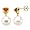 14K White Gold Paspaley South Sea Cultured Pearl and Citrine Earrings - 12.00mm