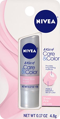 NIVEA Care & Color Sheer Pink Lip Care 0.17 Ounce Carded Pack (Pack of 6)