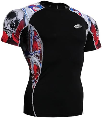 Leohester Men's Short Sleeve Gym Tights XXL