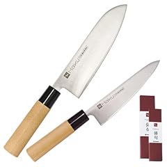 Chroma Haiku Messer 'mit dem Falken' - Messerset 2 tlg. Santokumesser + kleines Kochmesser - H05+H03
