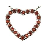 1.25 cttw Genuine Heart Shaped Garnet Pendant - 14kt White Gold LIFETIME WARRANTY