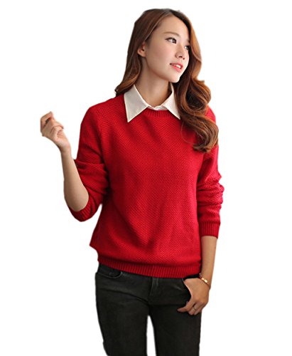 ( リアライズ ) Realize。 2015 春 ニット レディース トップス セーター 襟付き ファッション 長袖 春 夏 洋服 服 二次会 結婚式 re1163