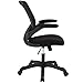 Modway Veer Office Chair with Mesh Back and Vinyl Seat With Flip-Up Arms in Black