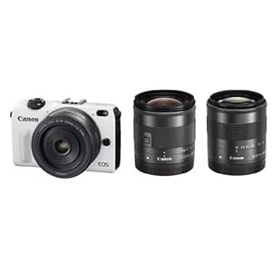 Canon ߥ顼쥹㥫 EOS M2 ȥץ󥺥å(ۥ磻) EF-M18-55mm F3.5-5.6 IS STM EF-M22mm F2 STM EF-M11-22mm F4-5.6 IS STM° EOSM2WH-TLK