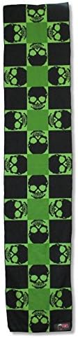 Total Skull Green & Black Checker Scarf