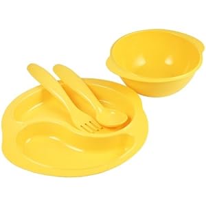 Natural Feeding Set (2 Plates, 4 Spoons, 4 Forks) by Dandelion