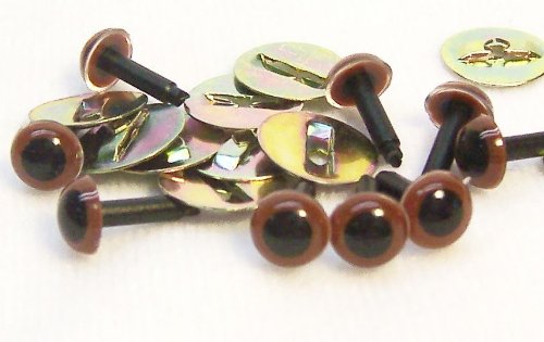 Sassy Bears 6mm Chestnut Brown Safety Eyes for Bear, Doll, Puppet, Plush Animal and Craft - 10 Pairs