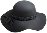 Jessica Simpson Women's Floppy Hat with Twisted Band, Jet Black, One Size